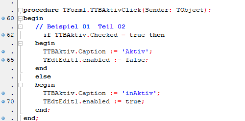 Abb. 1.03 Quellcode TToggleBox Beispiel 1 Teil 02