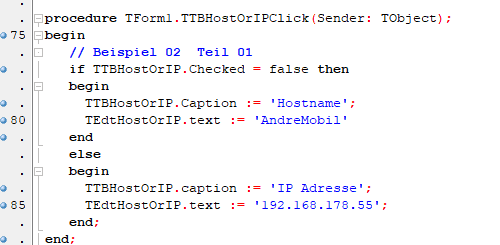 Abb. 1.03 Quellcode TToggleBox Beispiel 2