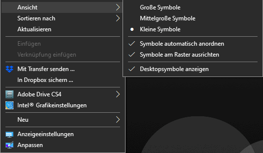 Abb. 1.01 PopupMenu Windows 10